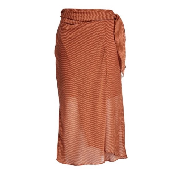 J.O.A. Striped High/Low Midi Skirt - Picture 3 of 10